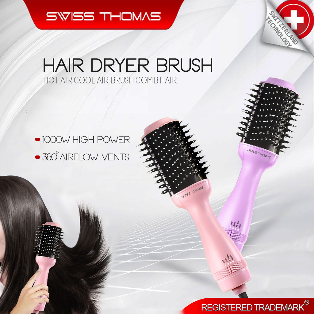 Hair Dryer Brush In Hot Air Comb Swiss Thomas Hot Air Cool Air