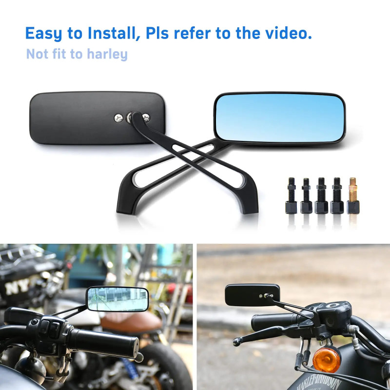 Motorcycle Rear view Side Mirrors For Honda,Yamaha,Kawasaki,Suzuki ...