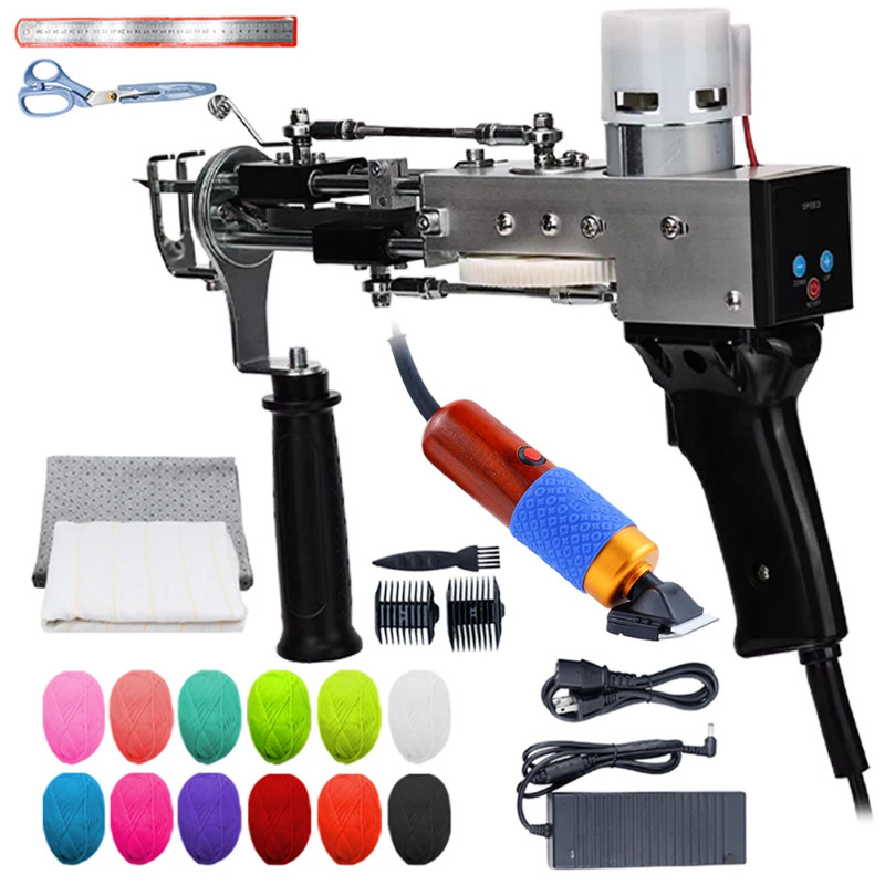 Pistolet à Touffeter (tufting Gun) 2 En 1 - 7-21 Mm, Coupe Et Boucle, 5-40 Points/sec - Pour Tapis DIY, Déco Murale, Artisanat