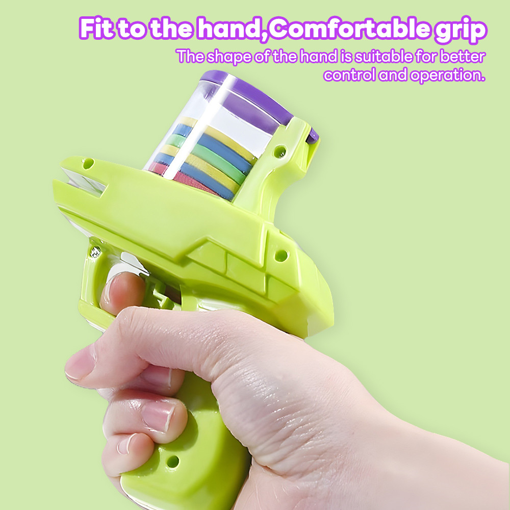 BEVAVAR Carrot Gun Flying Disc Launcher Toys for Kids Plastic Flying ...