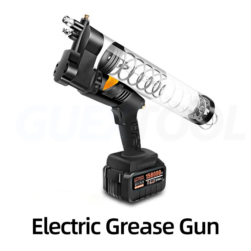 12000 Psi Electric Grease Gun 24V Battery Rechargeable Oil Injector Fat ...