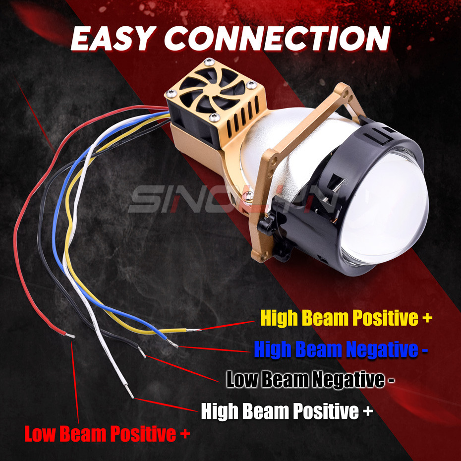 3”Laser Bi LED Projector Headlight Lens Canbus 60W 40000lux LED Light ...