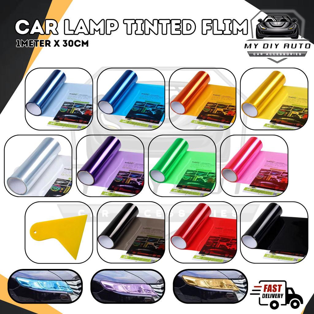 1Mx30CM Car Tinted Film Headlamp Headlight Fog light Tail Light Sticker ...