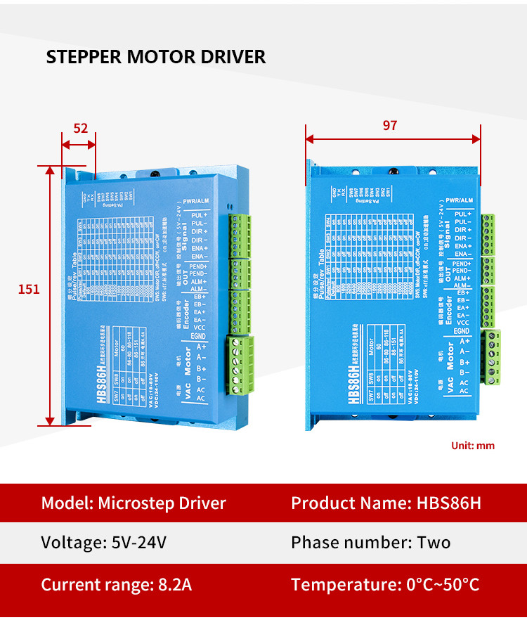 High Quality HBS860H Two Phase Nema 34 Closed Loop Hybrid Servo Stepper ...