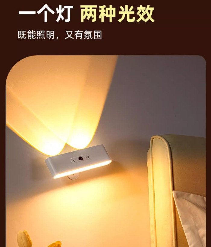 LED Motion Sensor Wall Light with Remote Control Spotlight Wireless ...