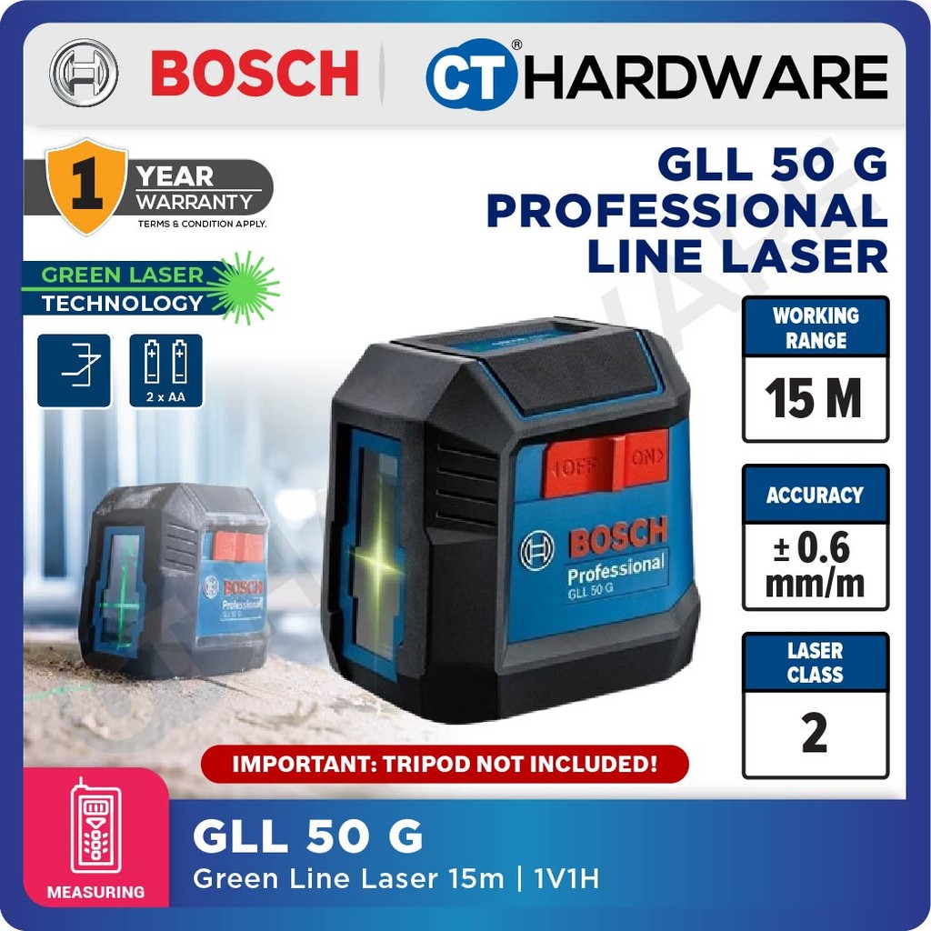 Bosch GLL 50 G Professional Line Laser Green Laser Technology 15m | 1 ...