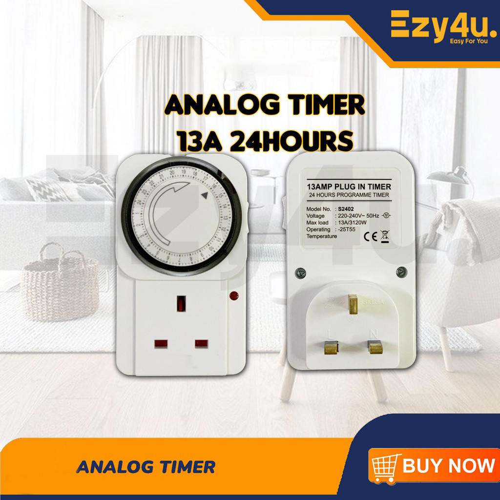 MINLITE 24 Hours Analog 3 Pin Plug In Timer | Shopee Malaysia