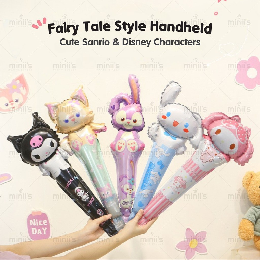 MINIIS PARTY 1Pc Handheld Balloon Belon Cartoon Hand Ballon Hand Held ...