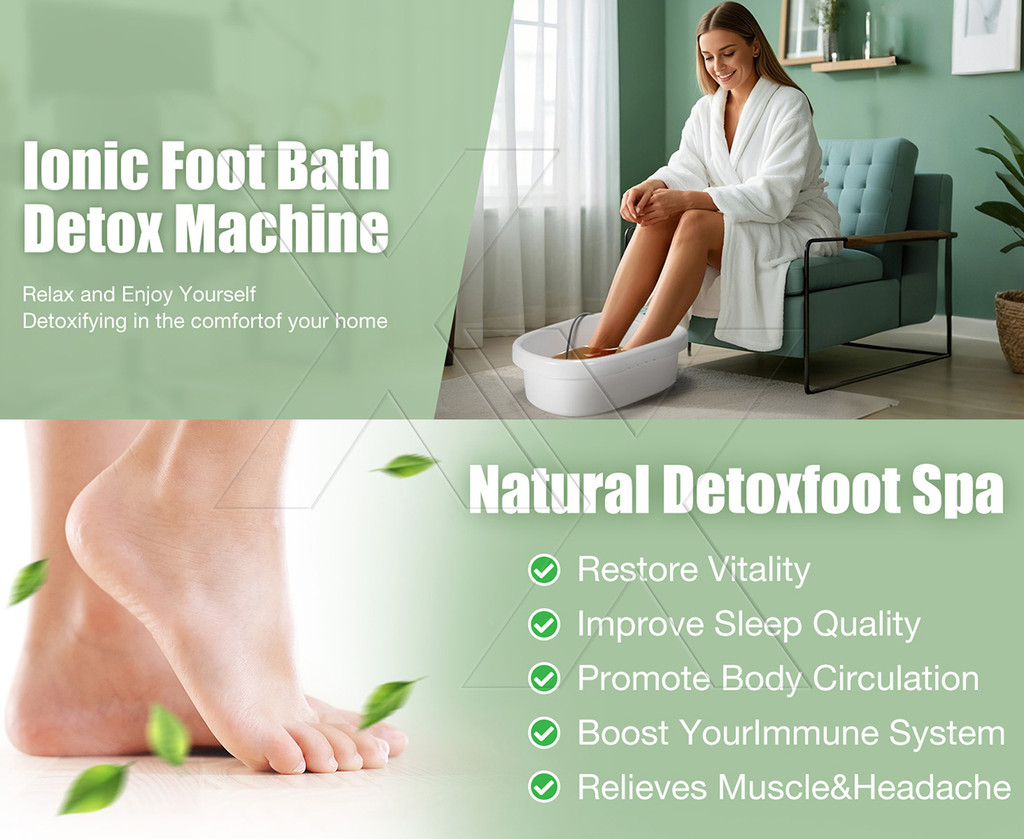 Detox Ionic Foot Spa Cleanse Machine Foot Spa Set Basin Bath Health ...