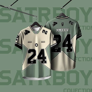 [Free Custom name] 2024 NFL Edition Jersey Baju Tshirt Lelaki Lengan Pendek Retro Collar Full Sublimation Microfiber Jersi Viral Unisex