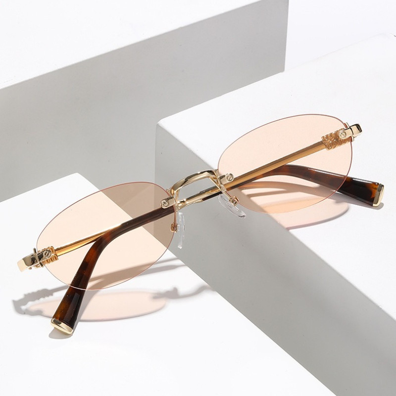 Photochromic Anti Radiation Frameless Glasses For Women Men Rimless ...