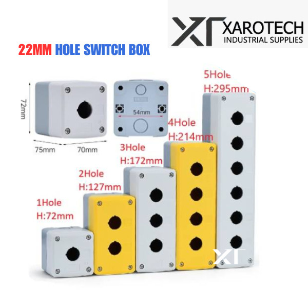 22mm Hole Emergency Stop Push Button Switch Box Waterproof Plastic ...