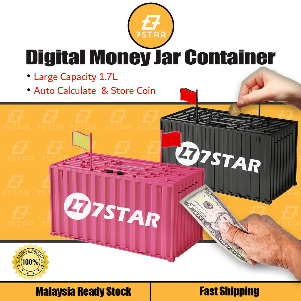 (READY STOCK) 7Star Digital Money Jar Container Piggy Bank Tabung ...