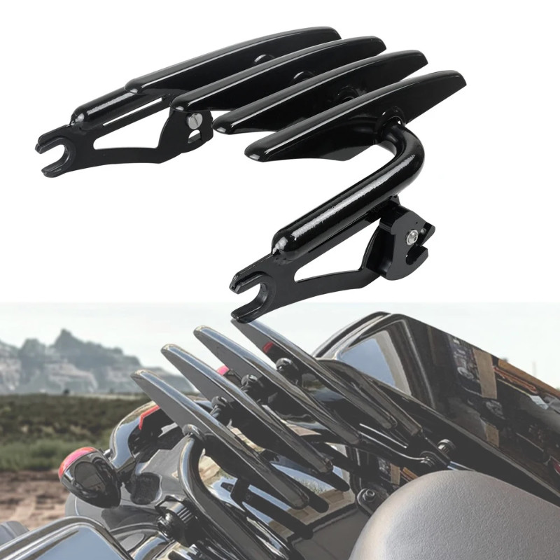 Motorcycle Black Stealth Luggage Rack For Harley Electra Street Glide ...