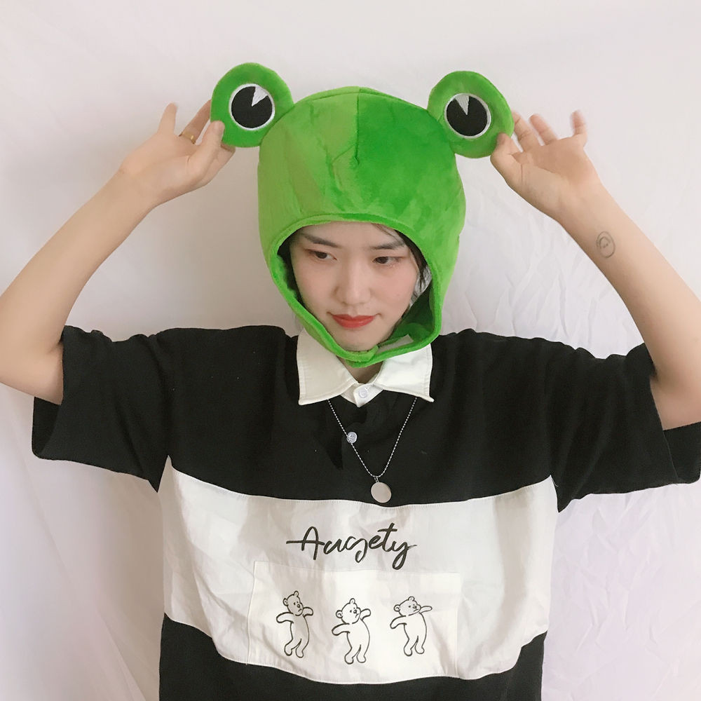 ((READY Stock) Japanese Girl Heart ins Funny Headgear Green Big Eyes ...