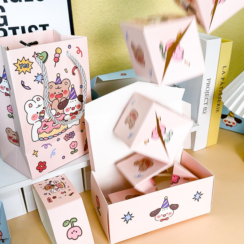 Birthday Surprise Lucky Pop Up Gift Box - Empty Cardboard Ballot Box ...