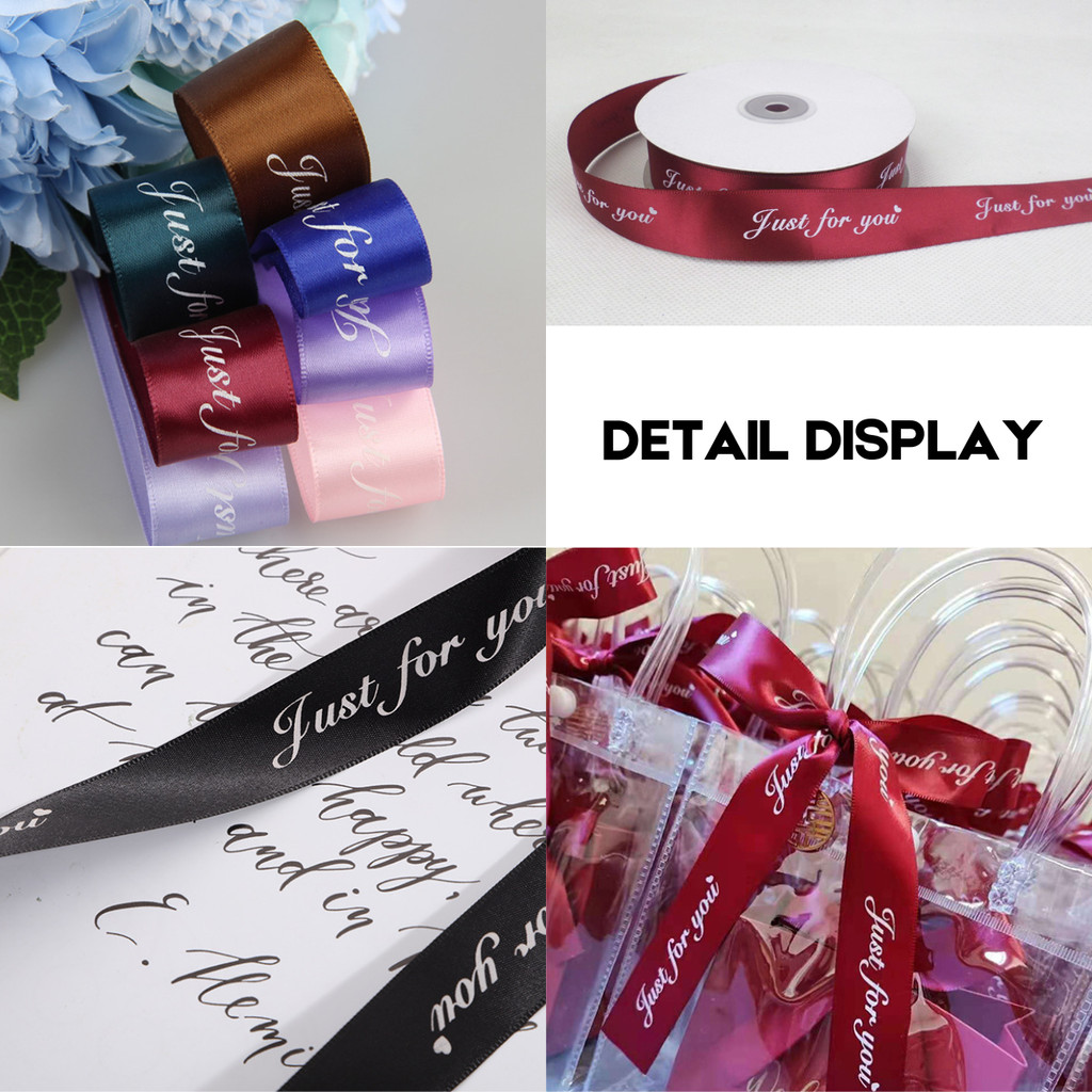 DC 45M(2.5CM) Ribbon Just For You Reben Organza Flower Bouquet Hadiah ...
