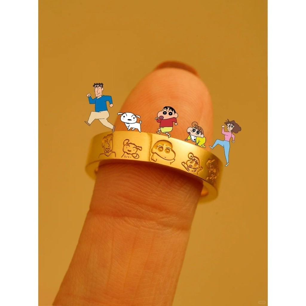 Cute Crayon Shin Chan Pattern Anime Protagonist Advanced Ring Gift ...