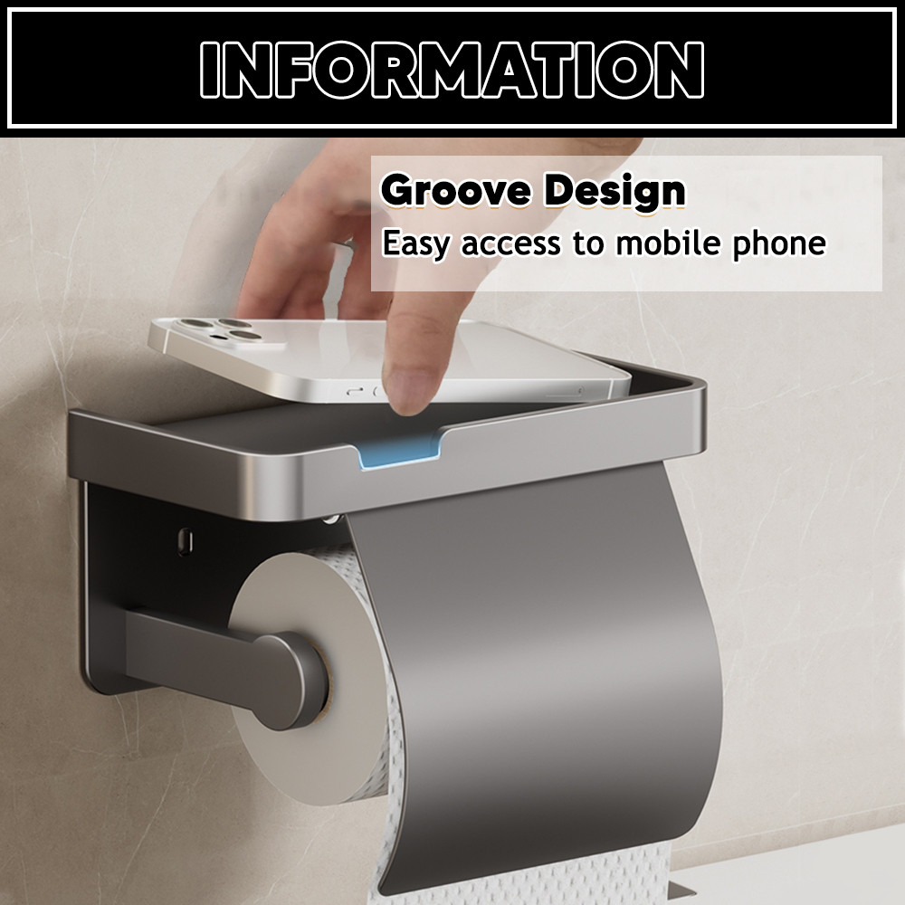 [2 in 1] Innohut Toilet Roll Holder Tissue Paper Roll Rack Pemegang ...