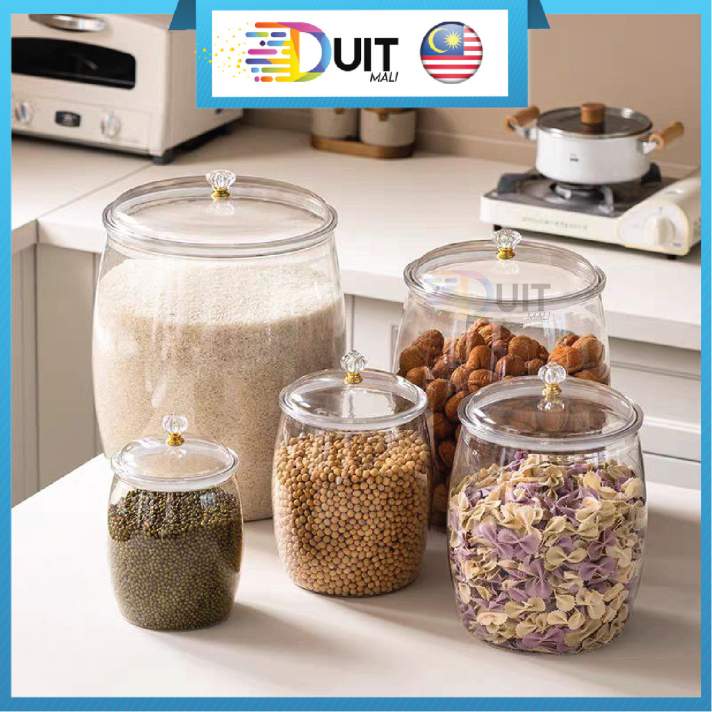 DM Airtight Plastic Container Large Capacity Transparent Leakproof Jar ...