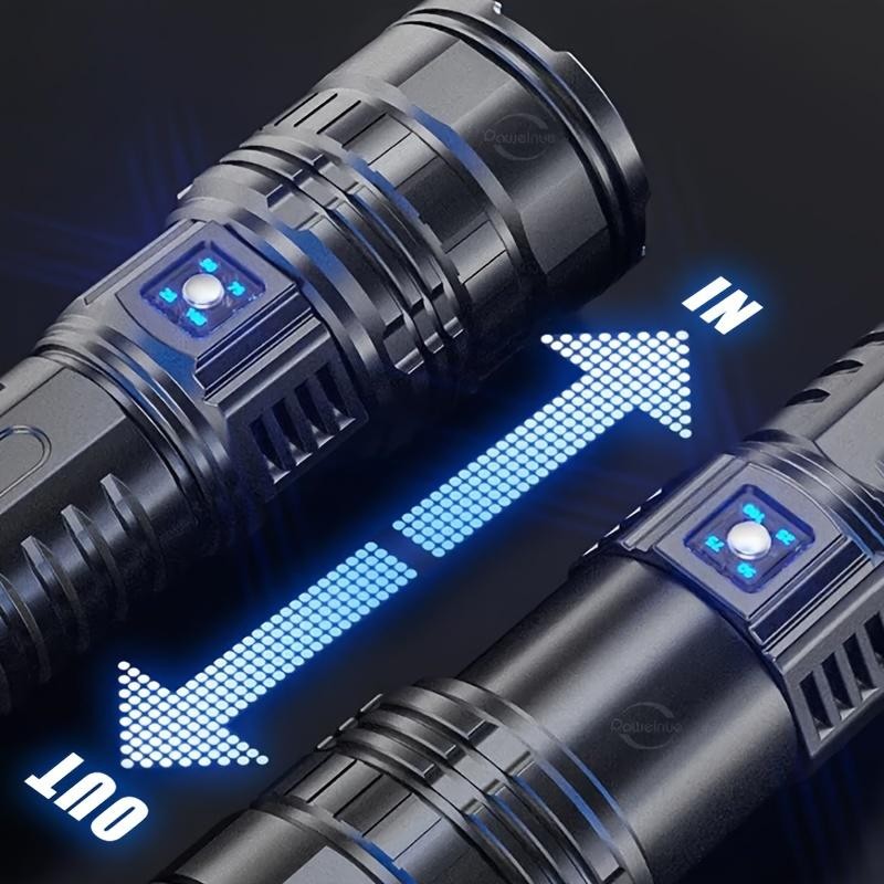 New Most Powerful Led Flashlights Rechargeable Flashlight Built-in ...