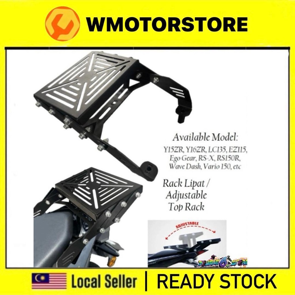 Y15 LC135 NEW LC V8 Y15ZR Foldable Adjustable Heavy Duty Top Rack Lipat ...