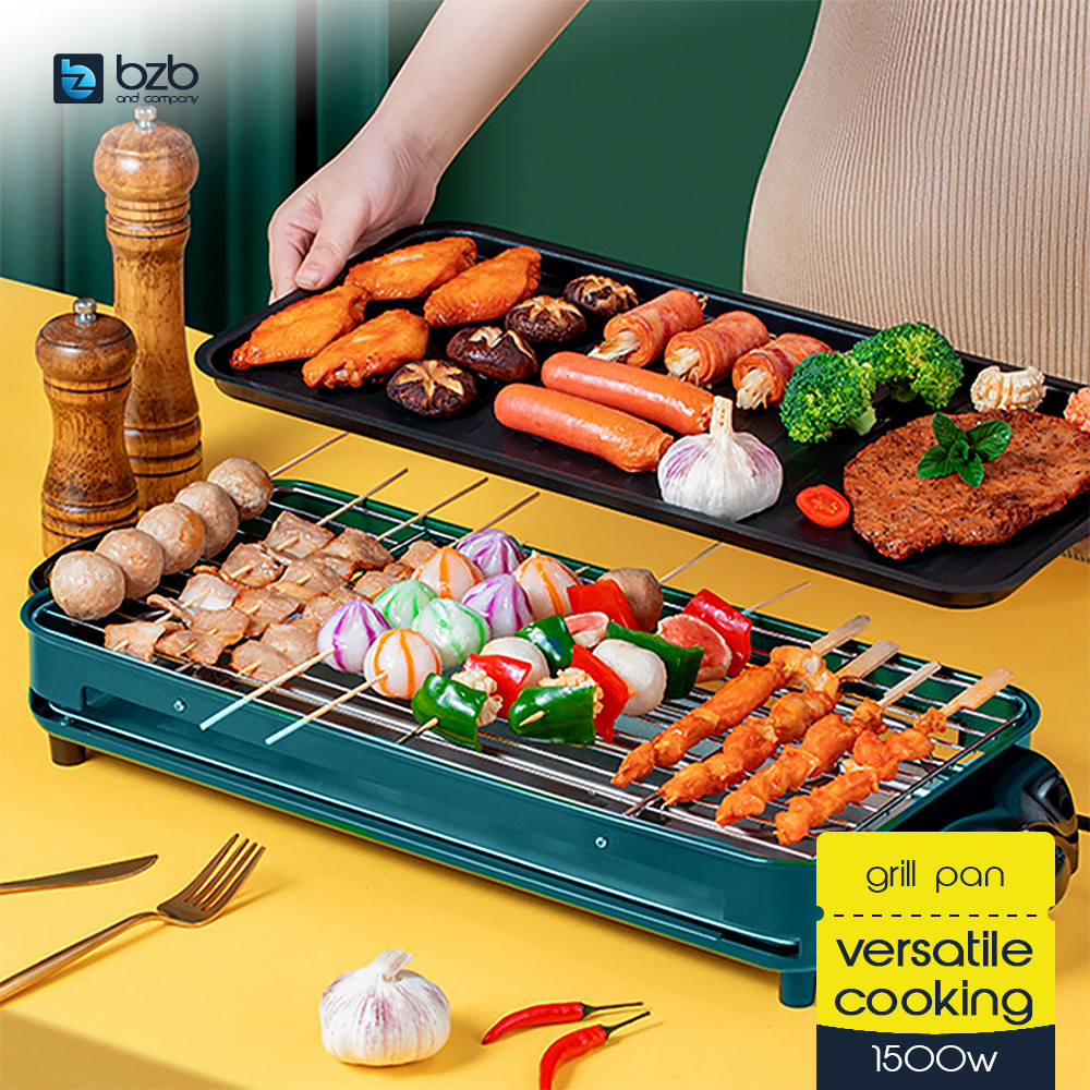 Electric BBQ Grill Smokeless Pan Korean Barbeque Griddle Plate Pot ...