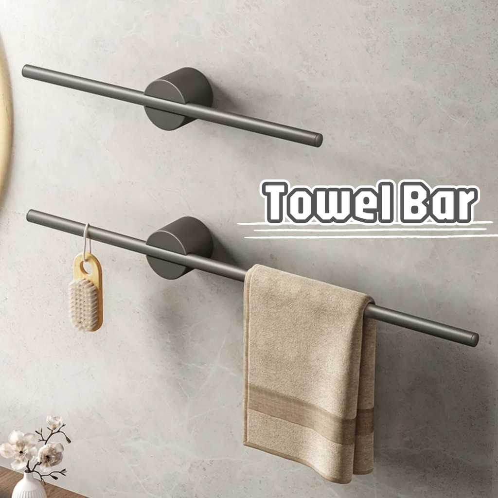 Adjustable Towel Bar Hanging Towel Rack Movable Storage Holder Bathroom ...