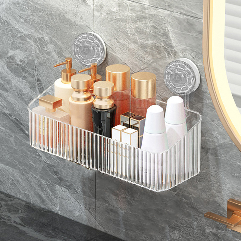 Toilet Bathroom Suction Storage Rack Wall Hanging Bath Toiletries ...