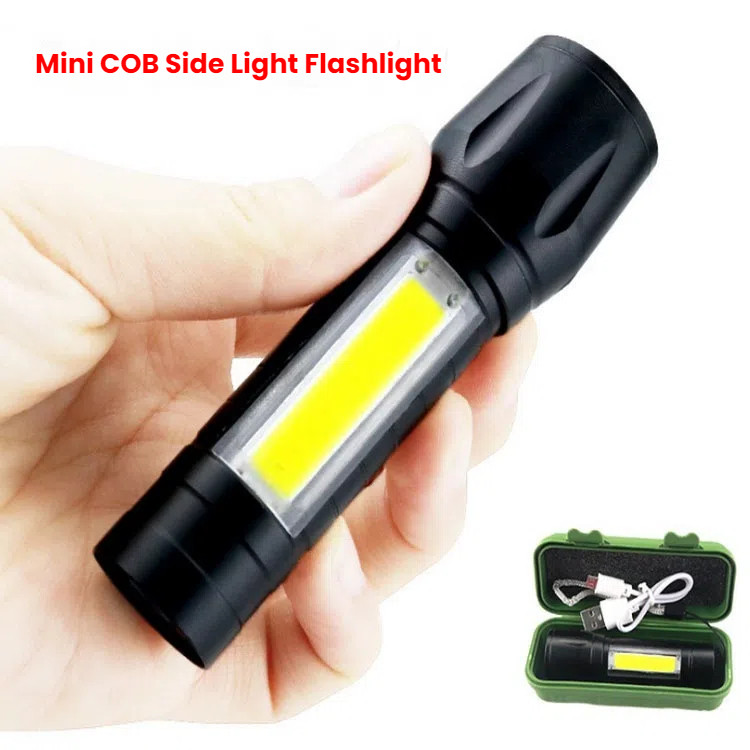 Aluminum mini LED light flashlight simple charging portable telescopic ...