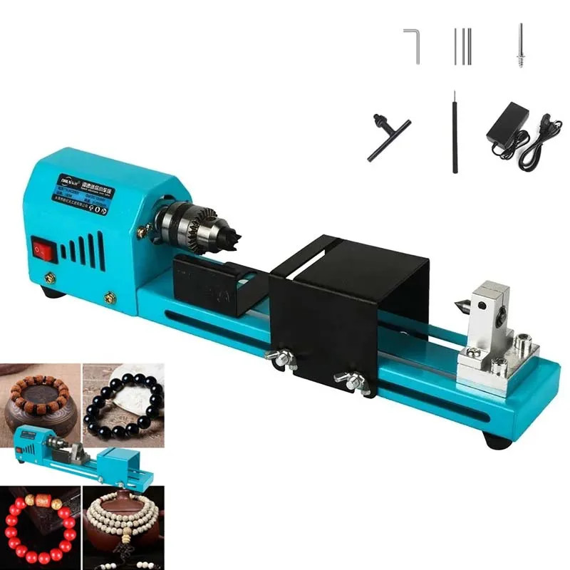 Mini Lathe Bead Machine DIY Woodworking Miniature Buddha Pearl Lathe ...