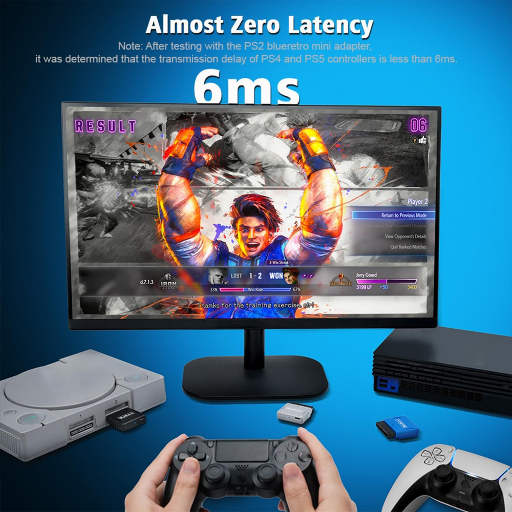 Mini Blueretro Receiver Adapter for PS1/PS2 Video Game Console ...