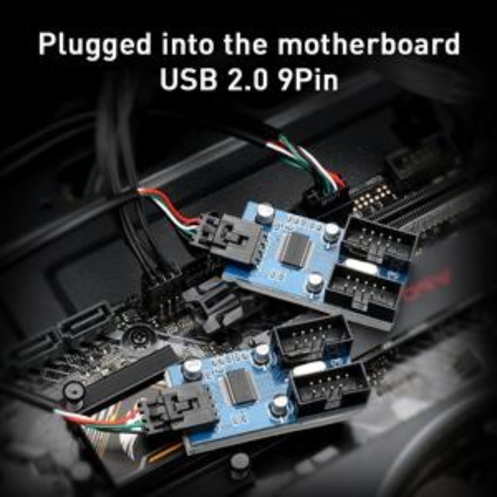 9pin USB Header Male 1 to 4 Female Extension Card USB 2.0 Splitter ...