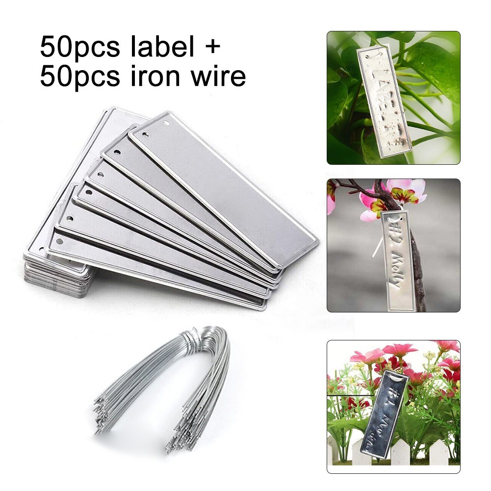 {FAIRLAND} Aluminum Plant Labels Double Sided Metal Labels Tree ID Tag ...