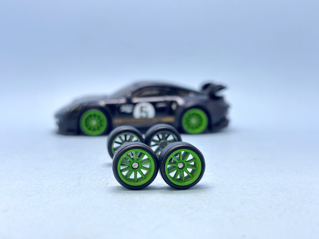 Z183 Custom Paint Rim Tayar Getah Rubber Wheels 10 Spoke CE28 Green ...