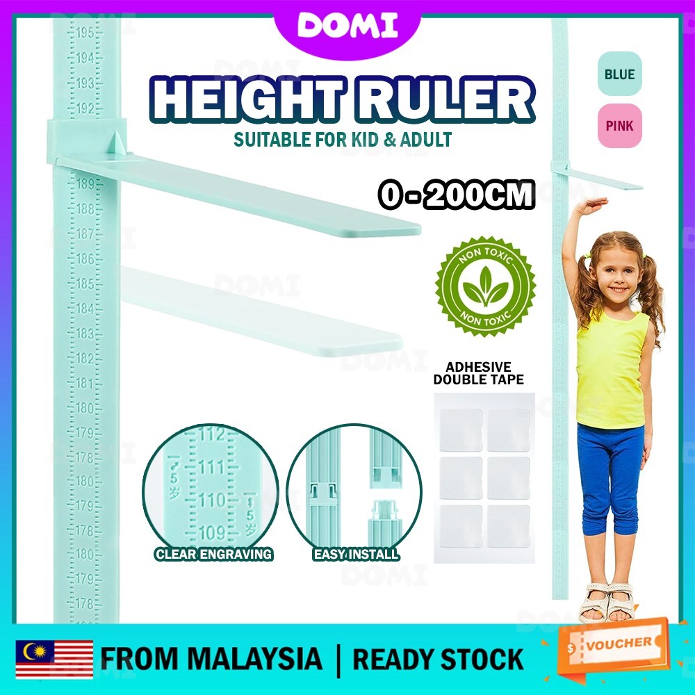 DOMI 200CM Children Wall Adhesive Height Measuring Ruler Moveable Kids ...