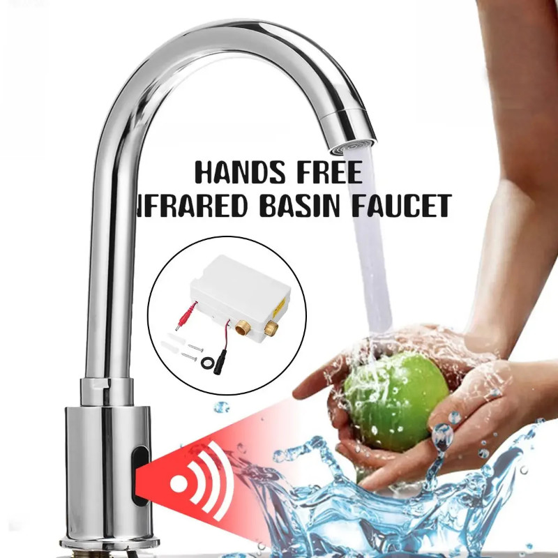 Infrared Sensor Basin Sink Faucet Touchless Automatic Touch Free Water ...