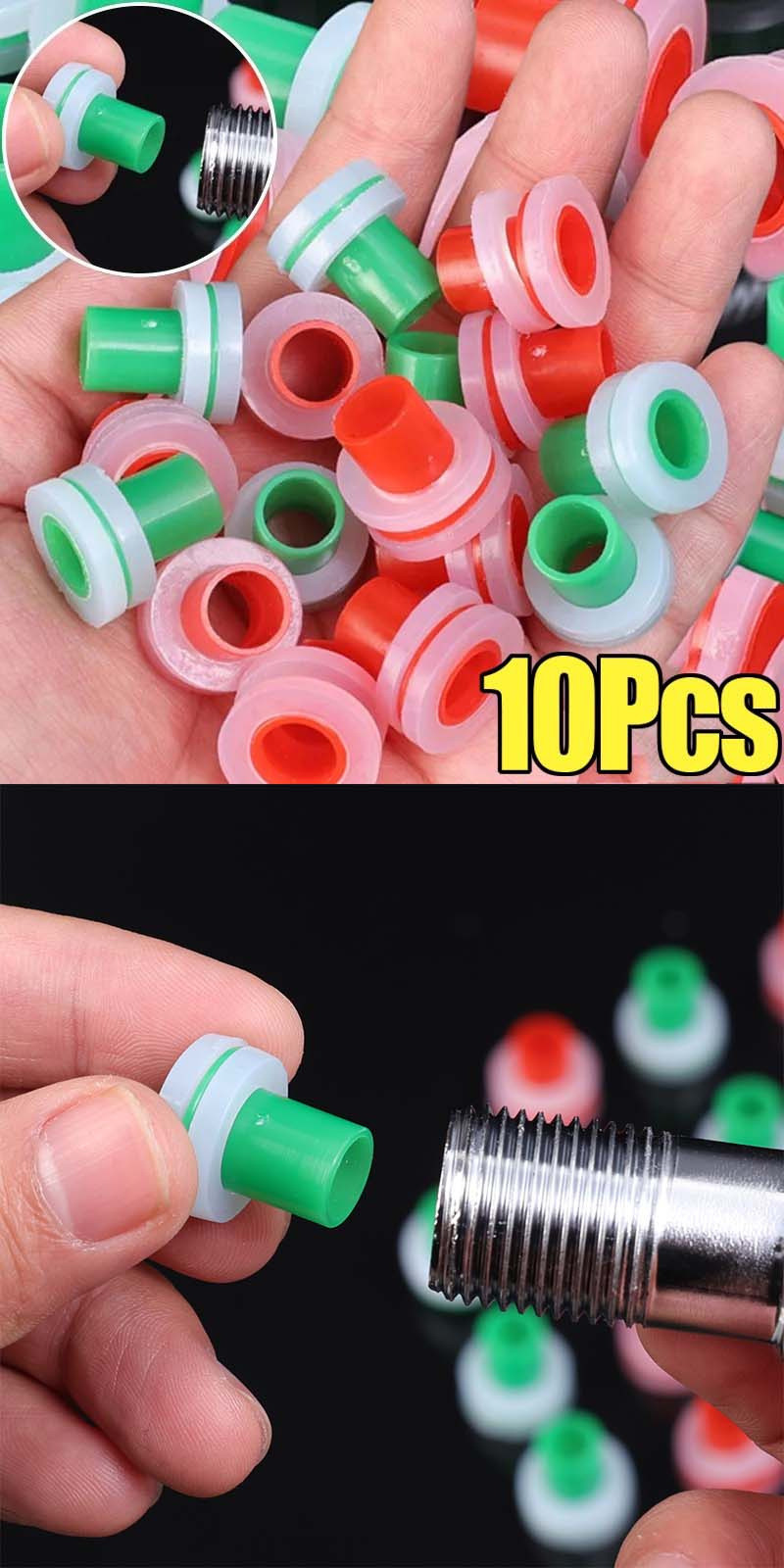 10-Pack Faucet Silicone Sealing Gaskets - 3/4 Inch Leak-Proof Washer For Sink & Shower Connections