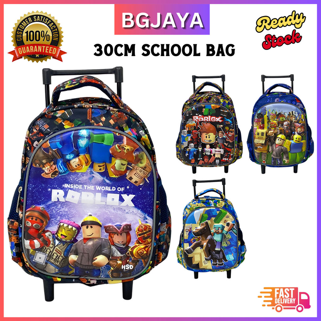 30cm 3D Cartoon School Backpack Kids Waterproof Bagpack Beg Sekolah ...