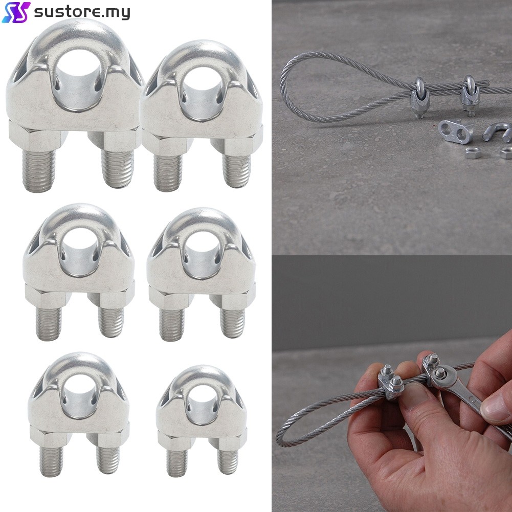 [Super] Stainless Steel Wire Rope Clamp Simplex Rope2-8mm U-shaped head ...