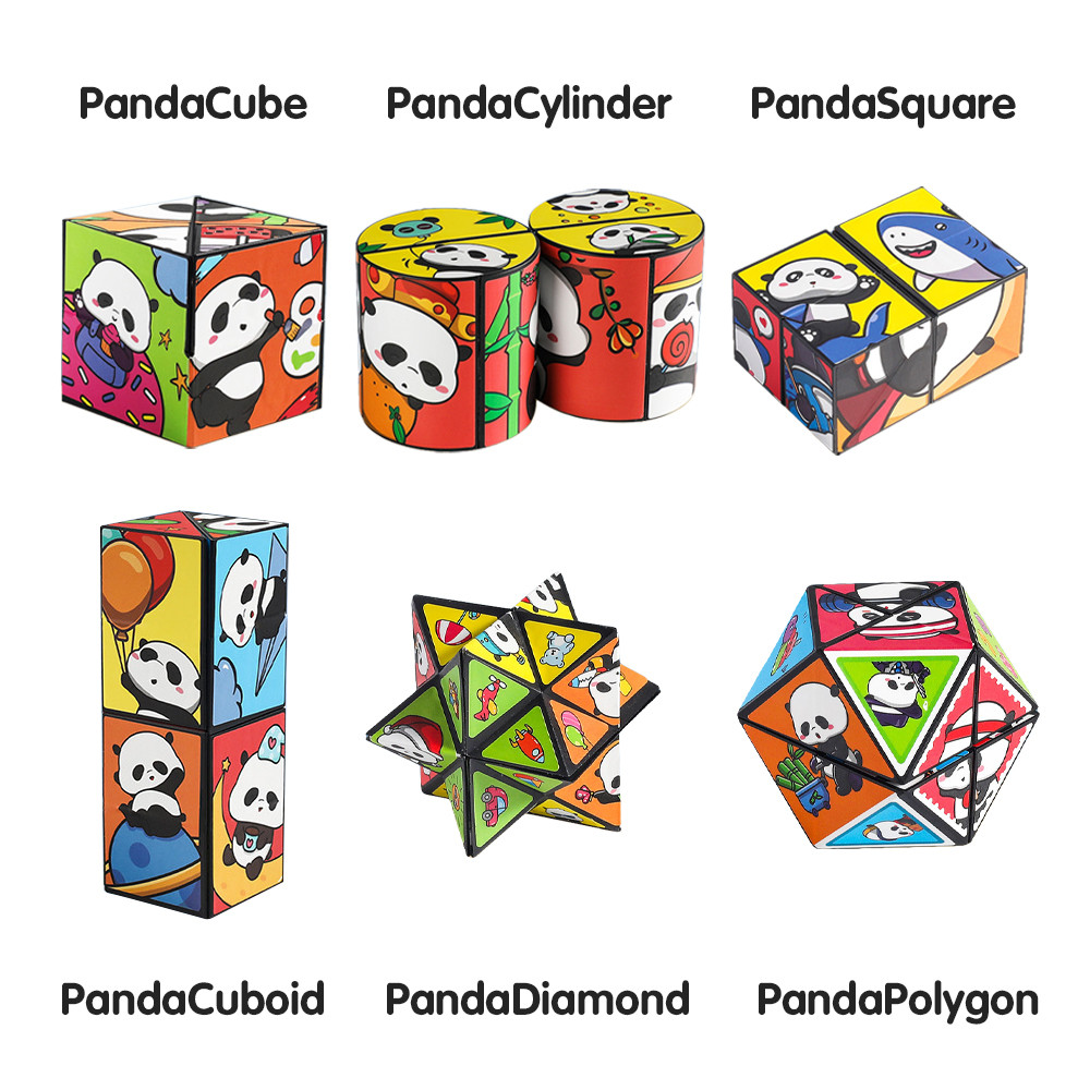 BEVAVAR Kids Rubik Cube Panda Magic Cube Infinite Flip Folding Puzzle ...