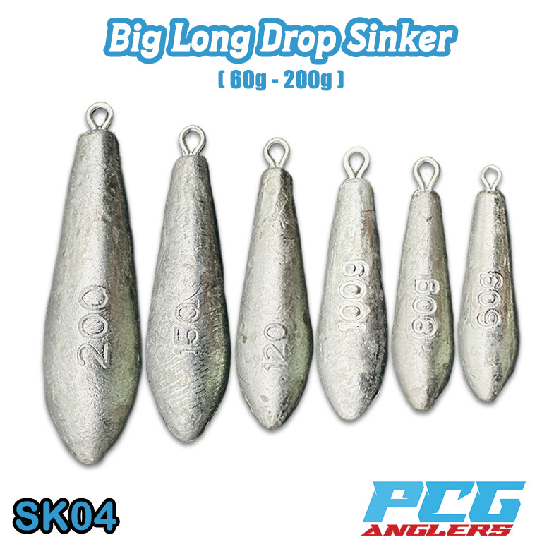 Big Size Long Drop Sinker 60g-200g Batu Ladung Pancing Fishing Pantai ...
