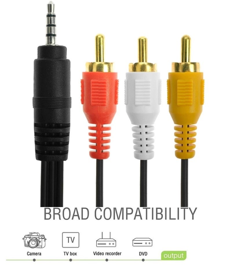 Cavo Audio Helal 2m Jack 3.5mm A 3 RCA (Triplo Phono) - Dorato Per Videocamera E AV - Foto 4