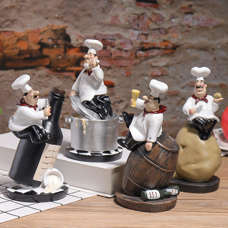 European Style Chef Figurine For Restaurant Bar Cafe Bakery Decoration ...
