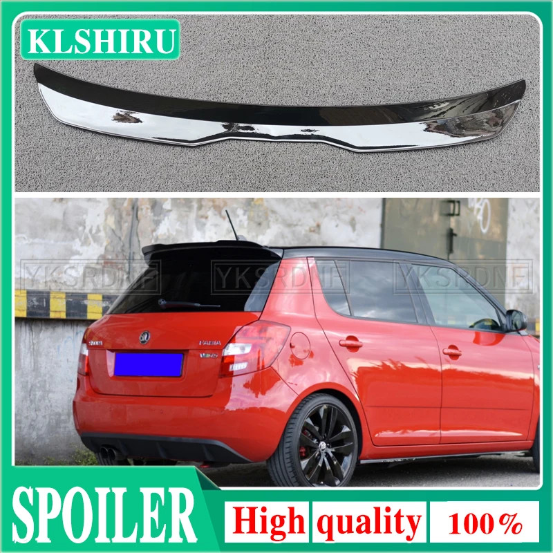 Rear Roof Lip Spoiler For Skoda Fabia RS Mk2 cABS Plastic Gloss Black ...