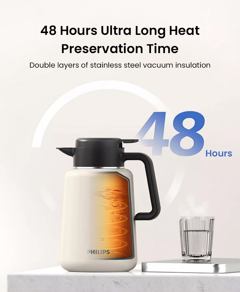 Philips AWP2525 Thermo Jug Vacuum Insulation Pot Hot/Cold Heat ...