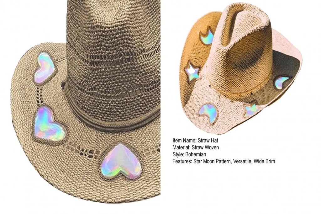 (VIP) Women Prism Diffraction Hat Straw Hat with Prism Diffraction ...