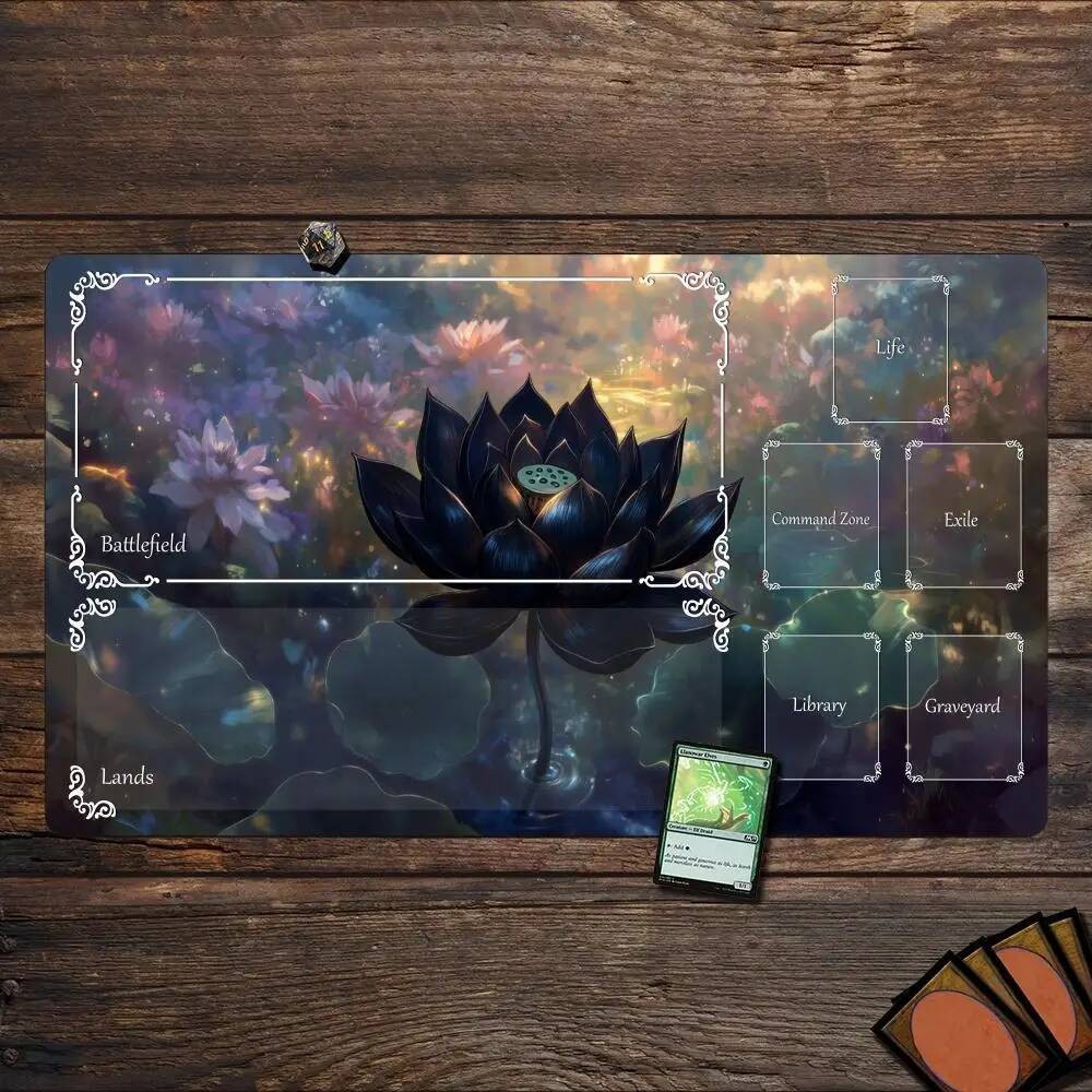 Magic Playmat card gaming mat with zones mtg playmat Dark Lotus Design ...