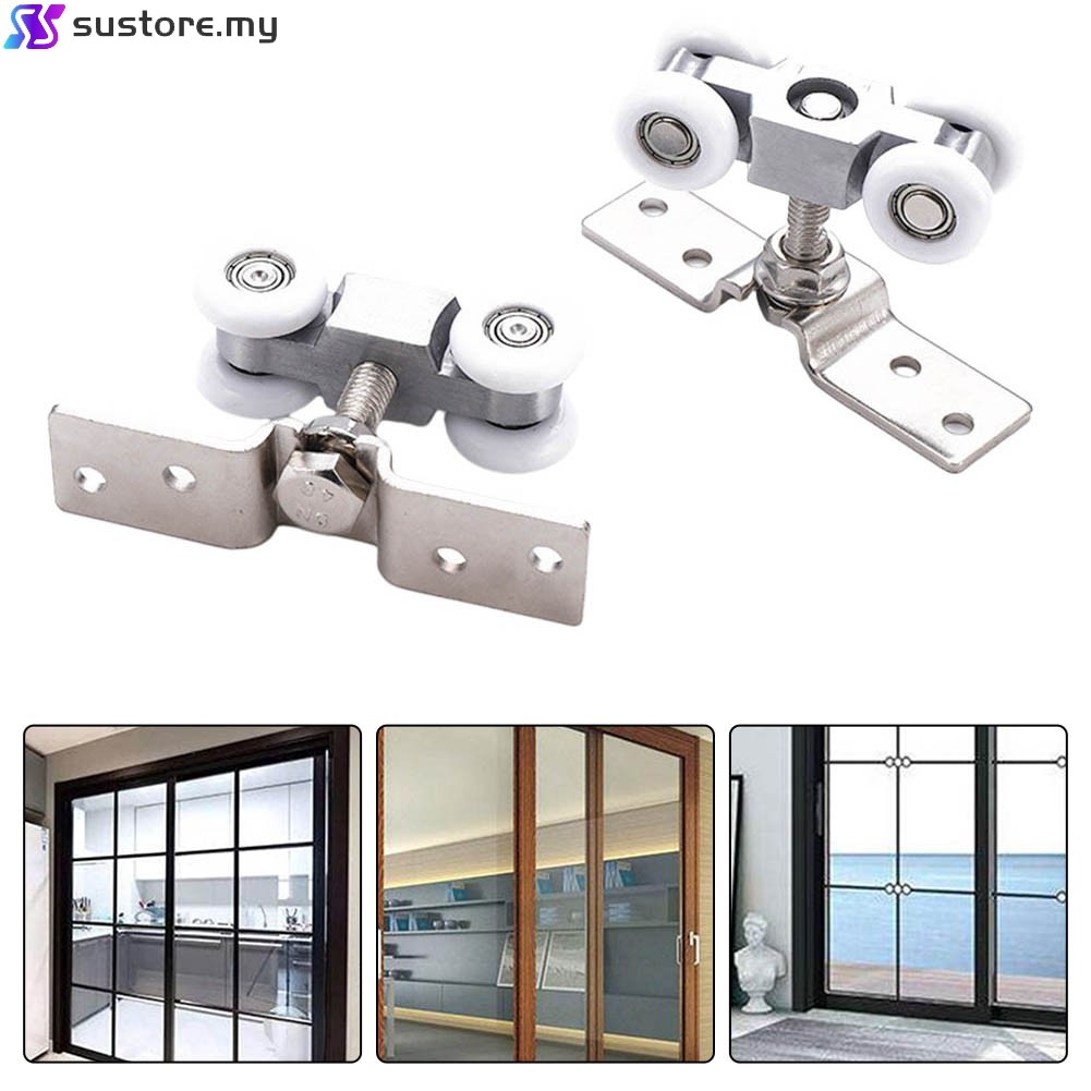 [Super] 1 Pair Door Track Durable Rail Hanging Rail Glass Door Guide ...