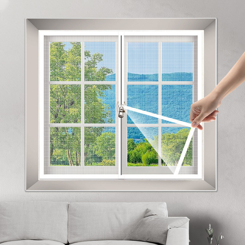 Window Anti Fly Mesh with Zipper Anti-mosquito Repellent Curtain Self ...